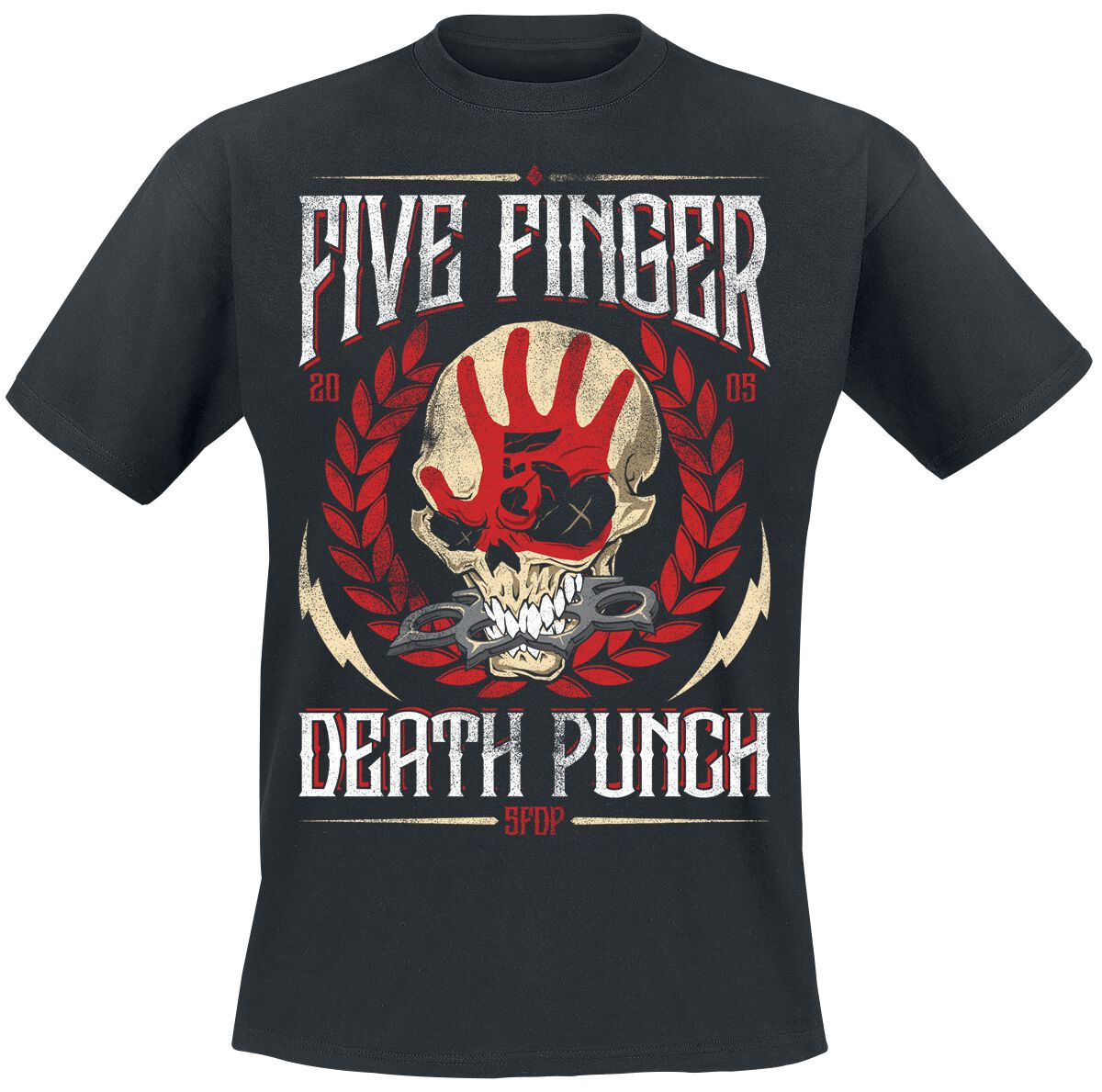 Image of T-Shirt di Five Finger Death Punch - Laurel Emblem V1 - S a M - Uomo - nero