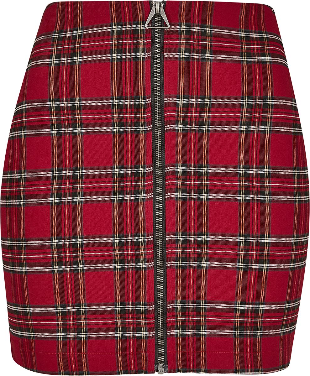 Urban Classics Ladies Short Checker Skirt Kurzer Rock rot schwarz in M
