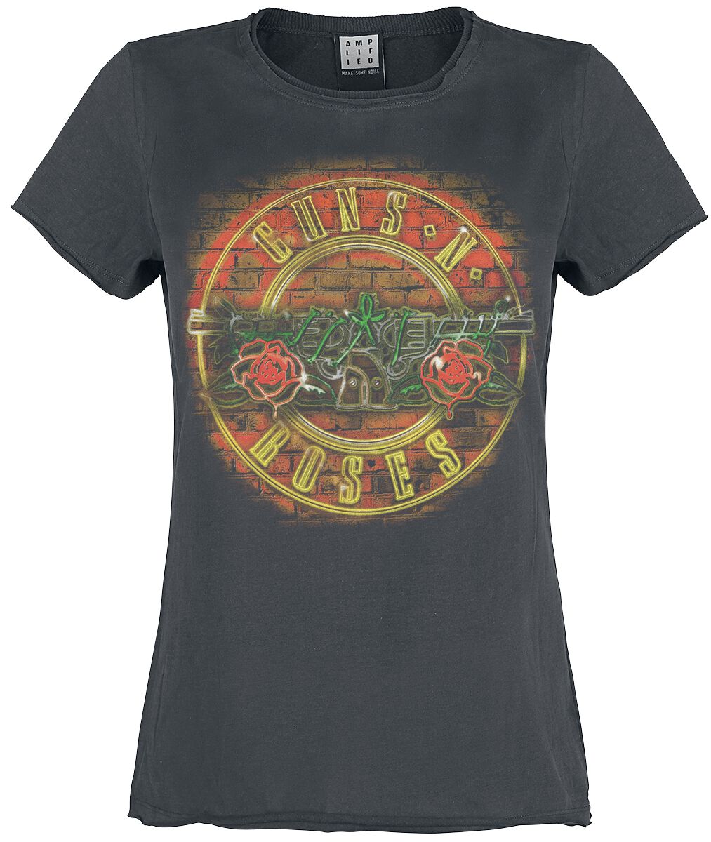 Image of Guns N' Roses Amplified Collection - Neon Sign Girl-Shirt charcoal