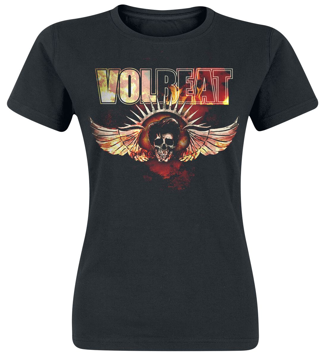 Image of Volbeat Burning Skullwing Girl-Shirt schwarz