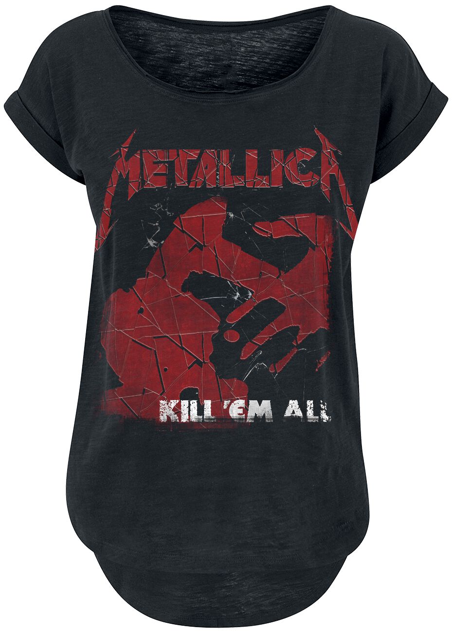Metallica T-Shirt - Kill `Em All Shattered - S bis XL - für Damen - Größe XL - schwarz  - Lizenziertes Merchandise!