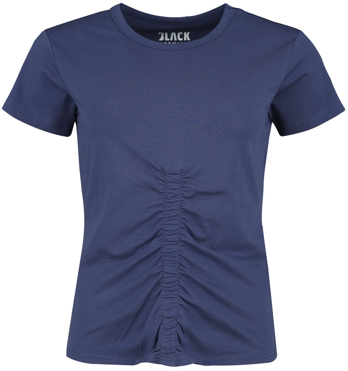 Black Premium by EMP Blaues T-Shirt mit Raffung auf der Front T-Shirt blau in XL