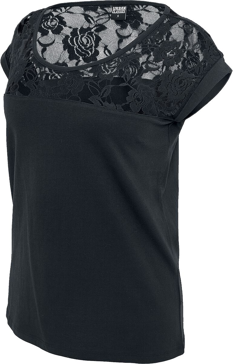 Urban Classics - Ladies Top Laces Tee - T-Shirt - schwarz