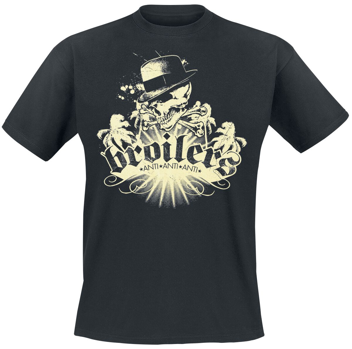 Broilers T-Shirt - Skull & Palms - S bis XXL - für Männer - Größe M - schwarz  - Lizenziertes Merchandise!