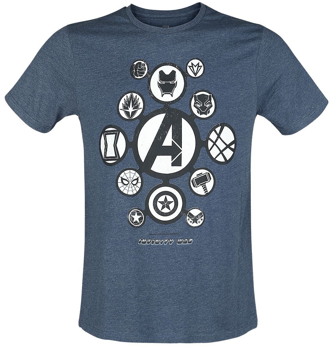 Avengers  - Infinity War - Logos  - T-Shirt - blau meliert