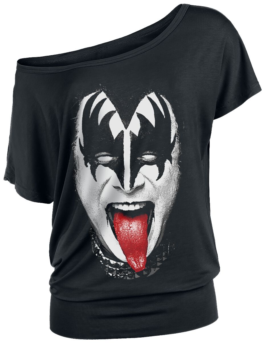 Kiss T-Shirt - Gene Simmons - S bis XXL - für Damen - Größe S - schwarz  - Lizenziertes Merchandise!