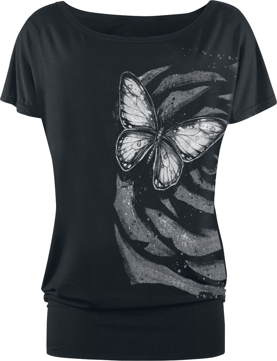 Full Volume by EMP T-Shirt mit Schmetterlingsprint T-Shirt schwarz in M