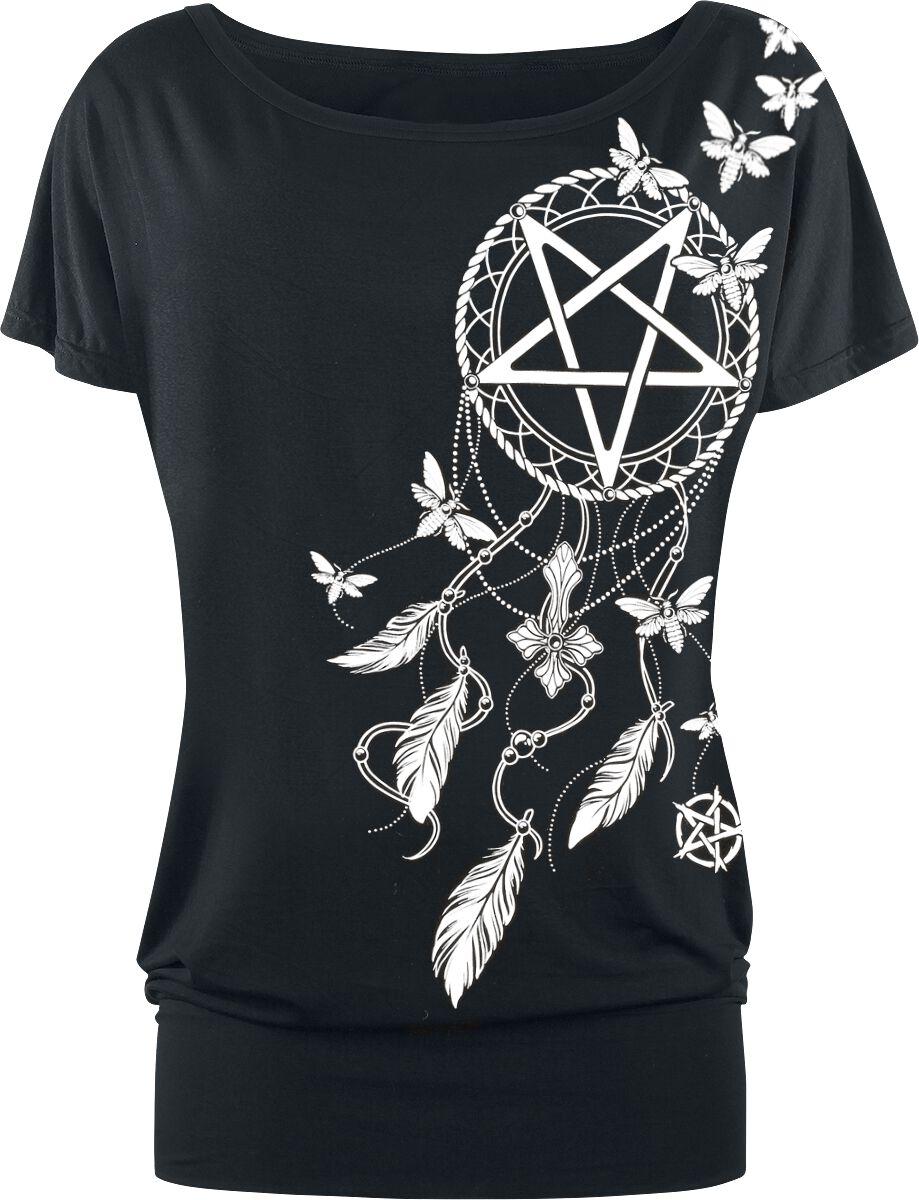 Gothicana by EMP - Gothic T-Shirt - T-Shirt Pentagramm und Traumfänger - S bis 5XL - für Damen - Größe XXL - schwarz