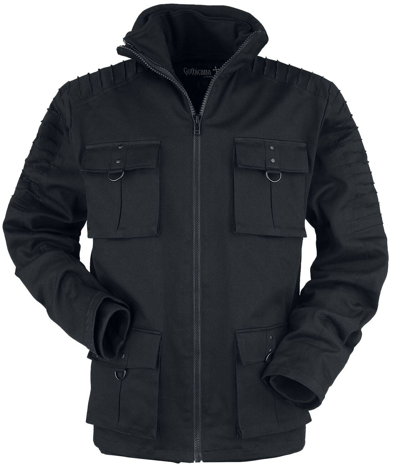 Image of Giacca invernale Gothic di Gothicana by EMP - Winter jacket with flap pockets decorative seams - S a XXL - Uomo - nero