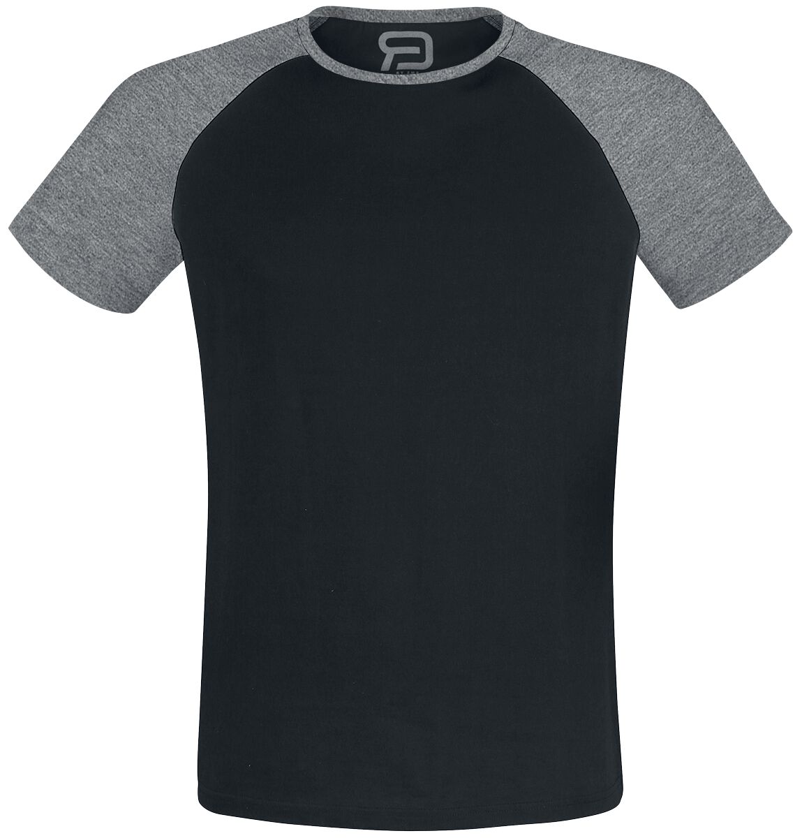 T-Shirt für Männer  schwarz/hellgrau meliert Short Raglan Road von RED by EMP