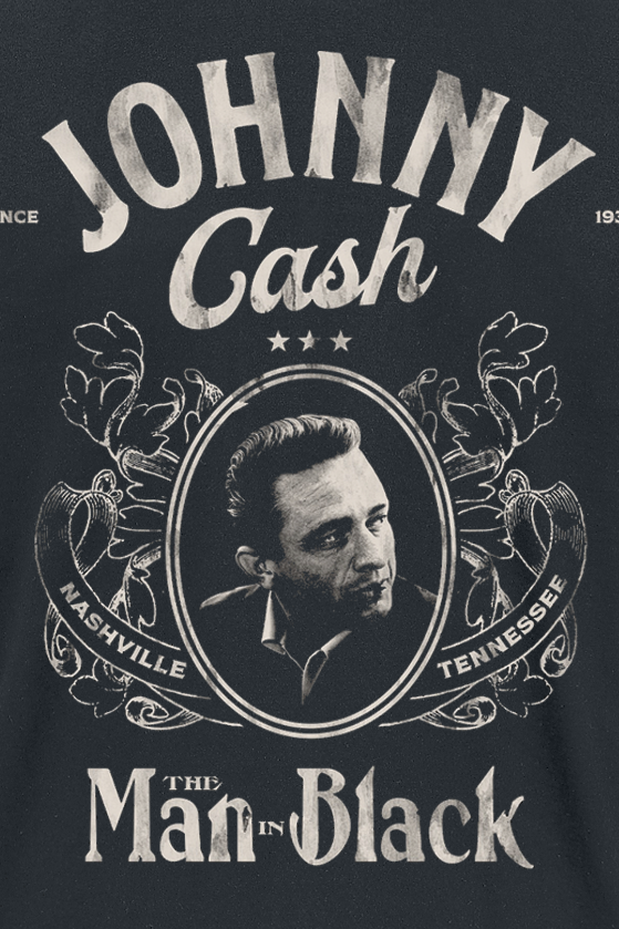 Johnny Cash T-Shirt - The Man In Black - L - für Männer - Größe L - schwarz  - Lizenziertes Merchandise!