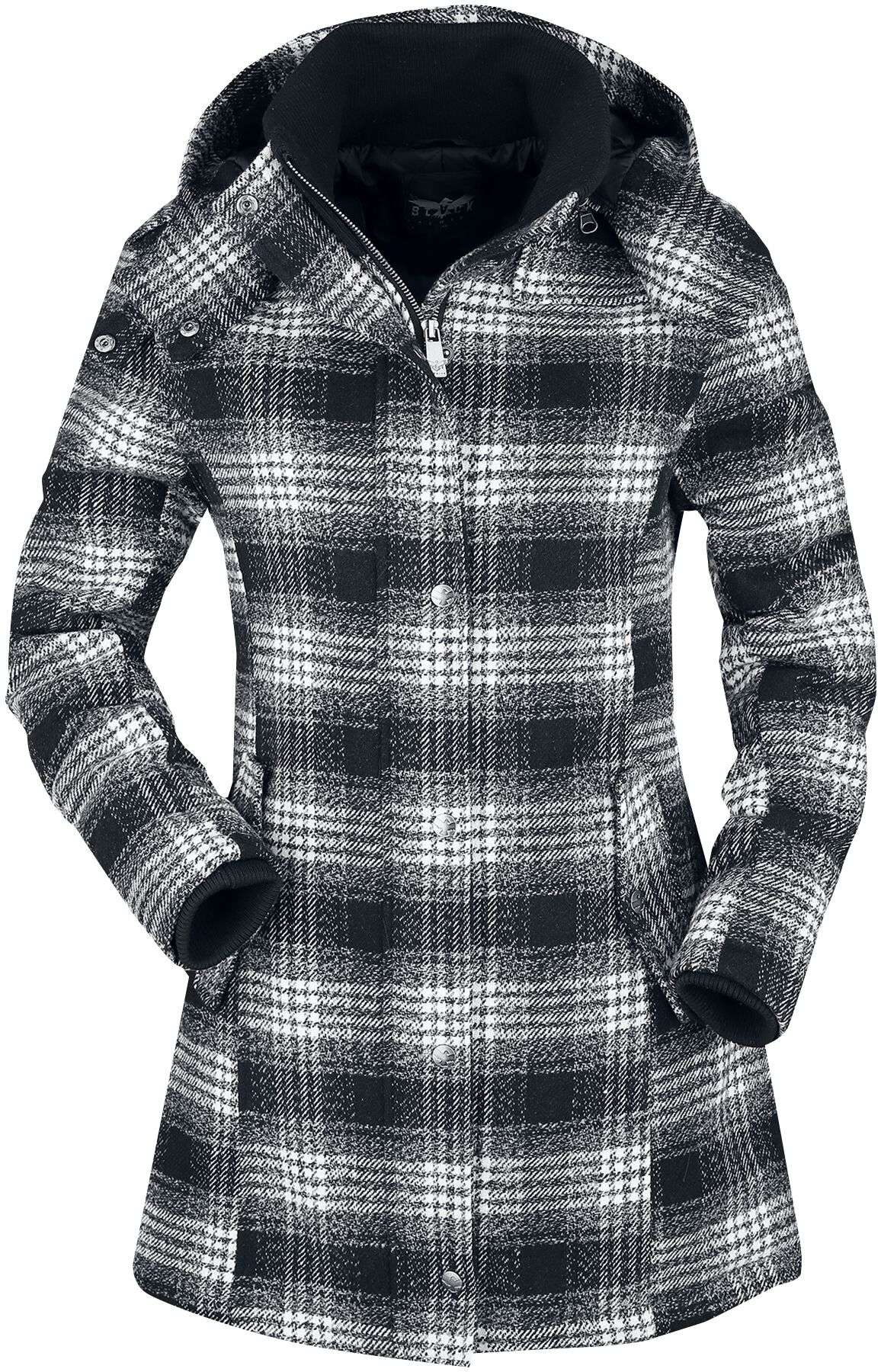 Black Premium by EMP Kurzmantel - Checkered Short Coat - XS bis 5XL - für Damen - Größe XL - schwarz/grau