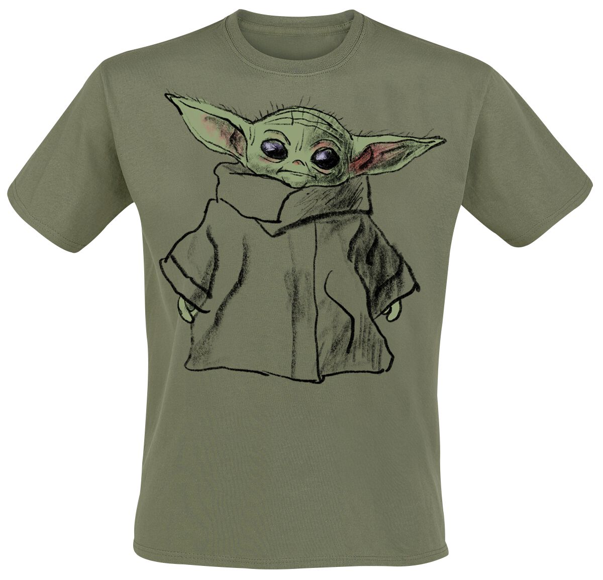Star Wars The Mandalorian - Grogu - Sketch T-Shirt grün in XL