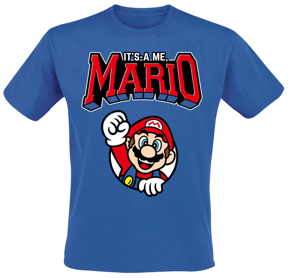 Super Mario - Gaming T-Shirt - Varsity - S bis XL - für Männer - Größe L - blau