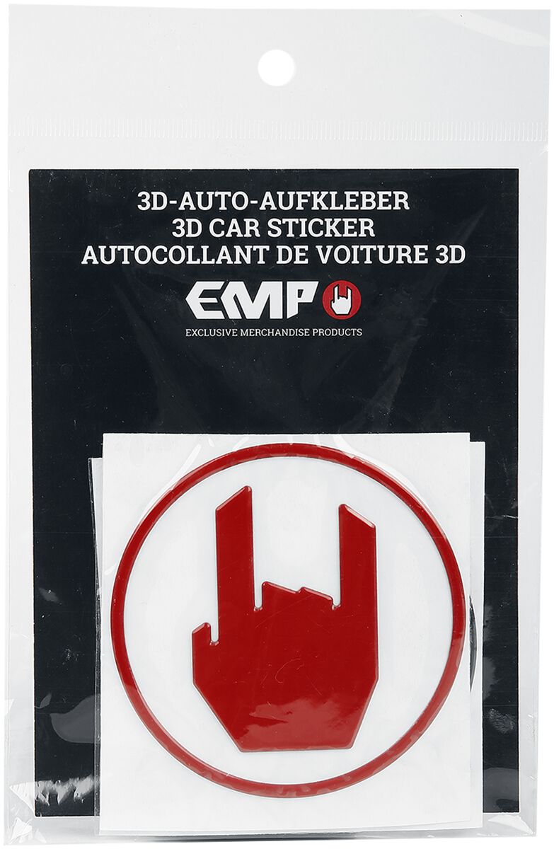 EMP Special Collection Autozubehör - 3er Set Autoaufkleber - schwarz/rot/weiß