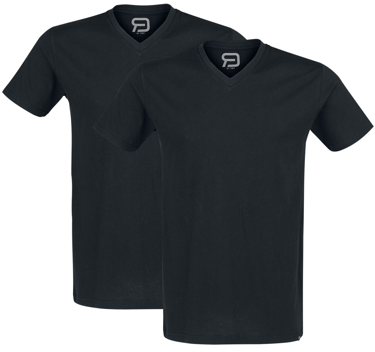 T-Shirt für Männer  schwarz Doppelpack T-Shirts mit V-Ausschnitt von RED by EMP