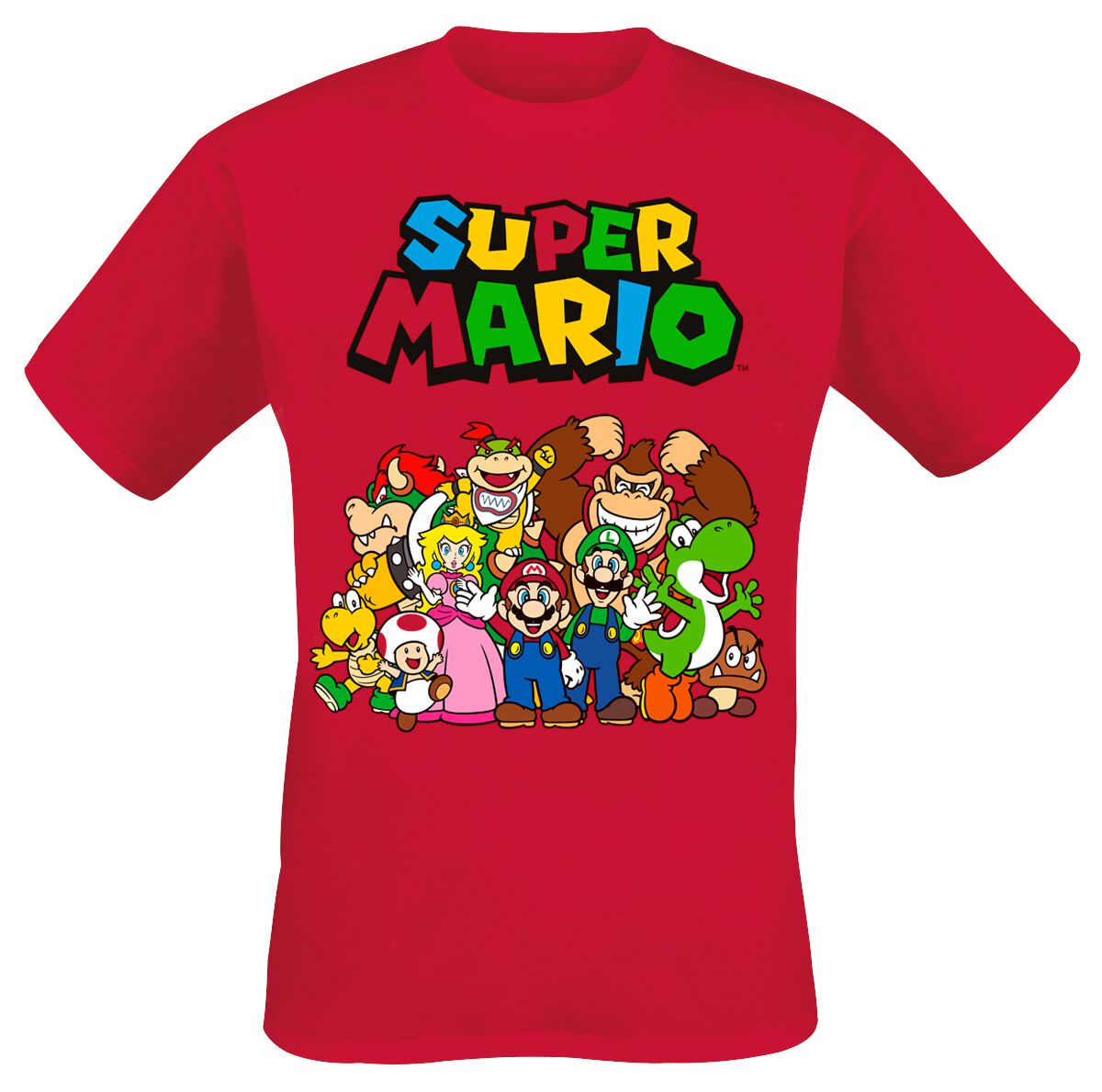Super Mario - Gaming T-Shirt - Group Shot - S bis XXL - für Männer - Größe S - rot