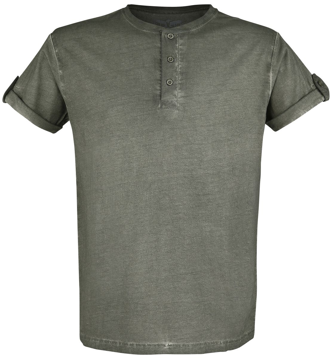 Black Premium by EMP T-Shirt - grünes T-Shirt mit Knopfleiste und umgeschlagenen Ärmeln - S bis 5XL - für Männer - Größe 5XL - grün