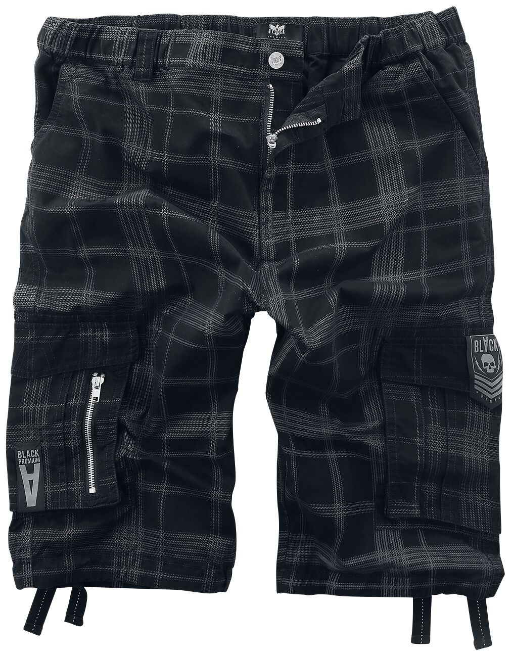Black Premium by EMP Short - schwarze Shorts mit karo Muster - S bis XXL - für Männer - Größe XL - schwarz/grau