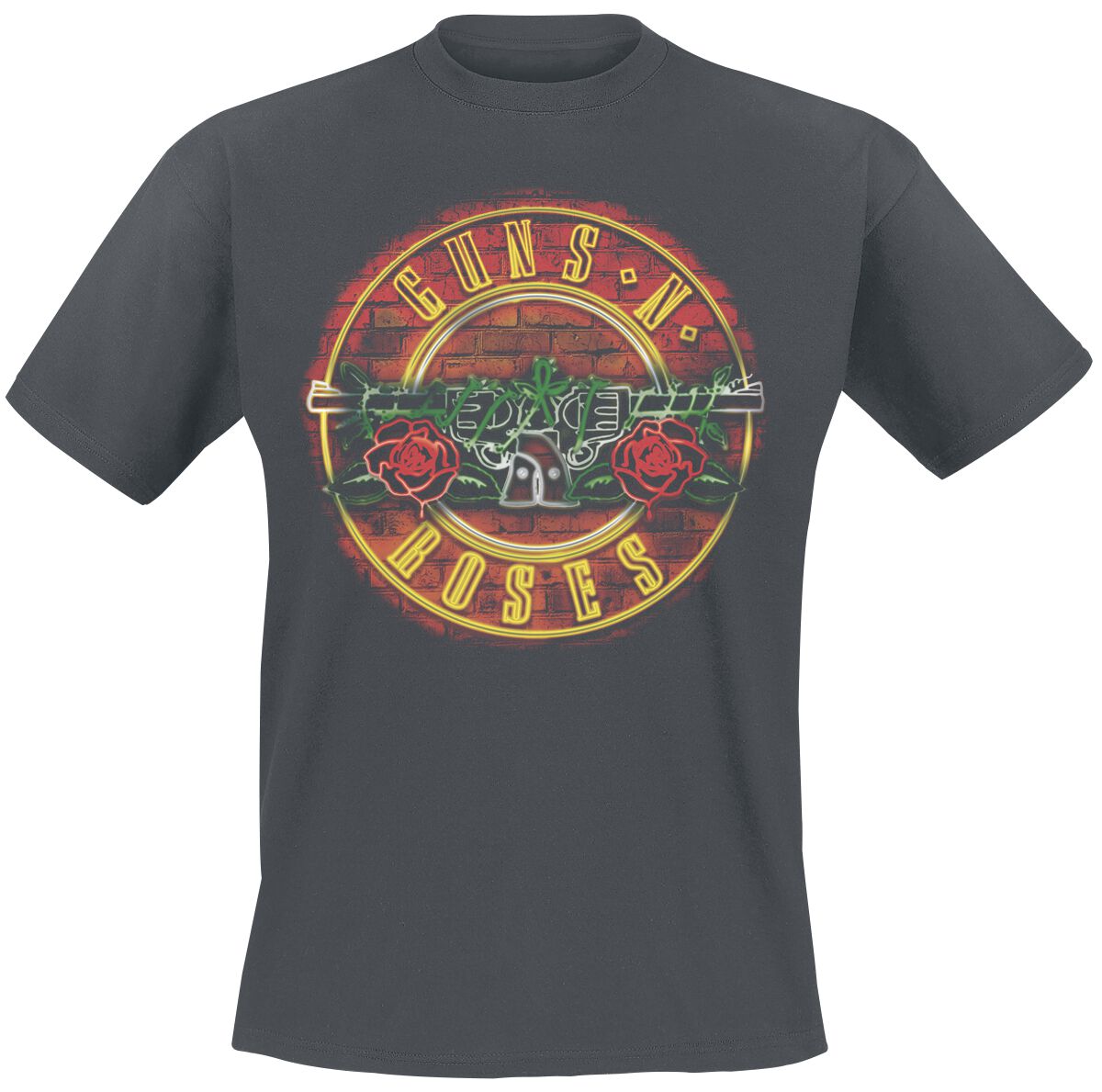 Image of Guns N' Roses Amplified Collection - Neon Sign T-Shirt charcoal
