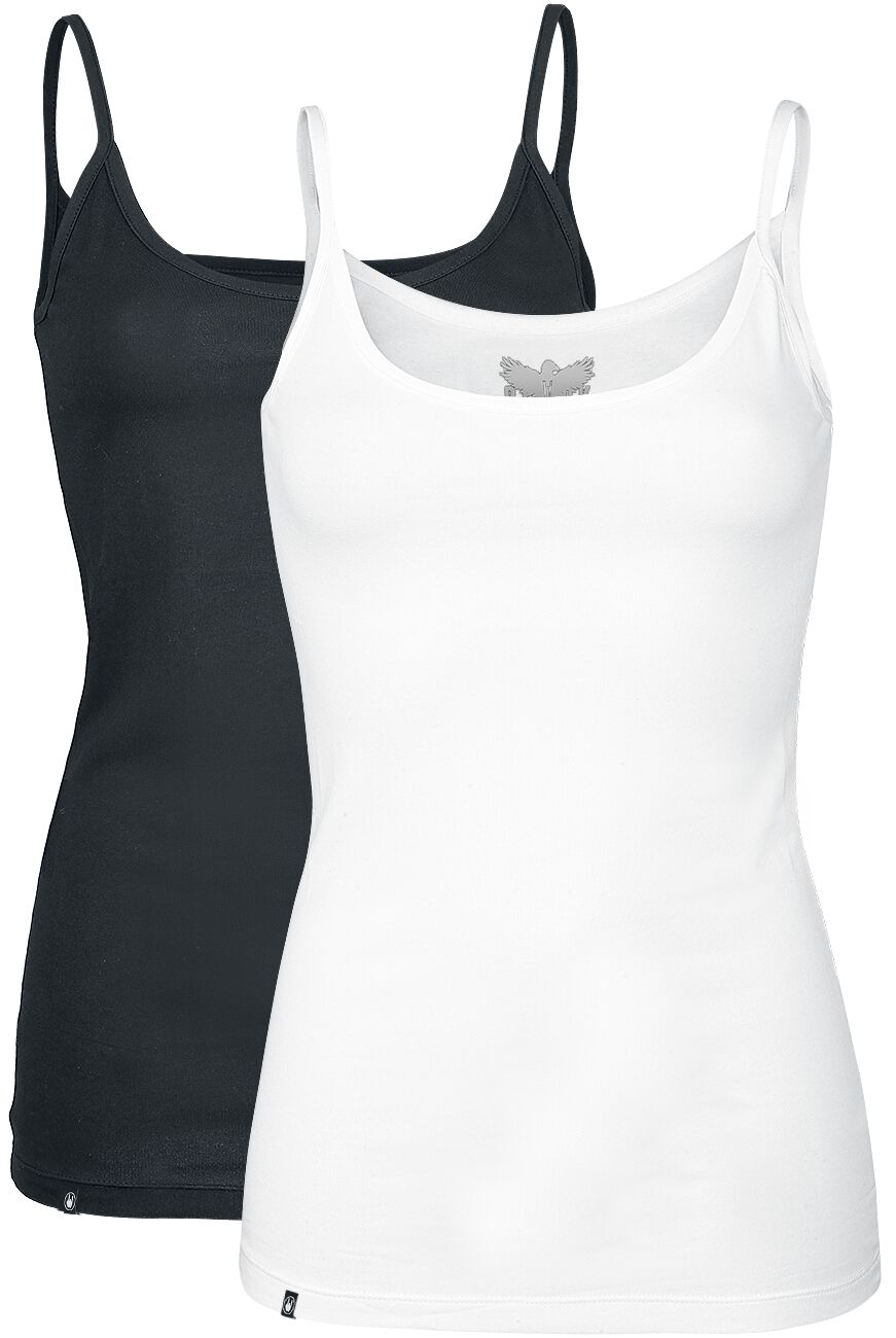 Black Premium by EMP Doppelpack Tops mit dünnen Trägern Top schwarz weiß in XL