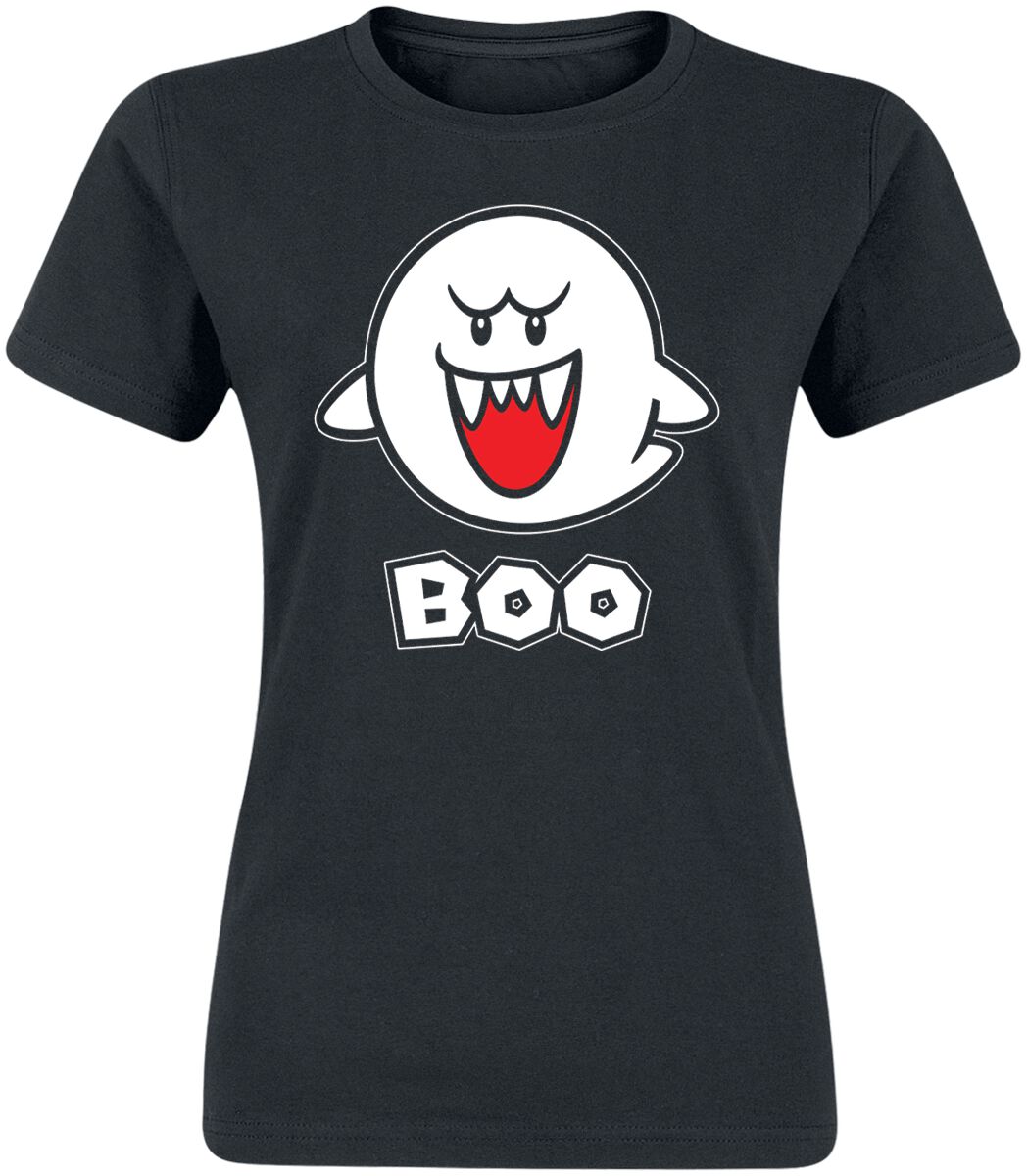 Super Mario - Gaming T-Shirt - Boo - S bis XXL - für Damen - Größe XL - schwarz