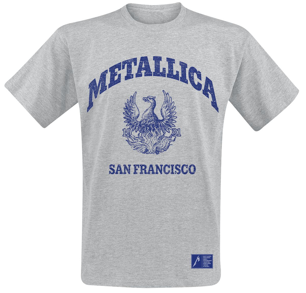 Metallica T-Shirt - College Crest - S bis XXL - für Männer - Größe S - grau  - Lizenziertes Merchandise!