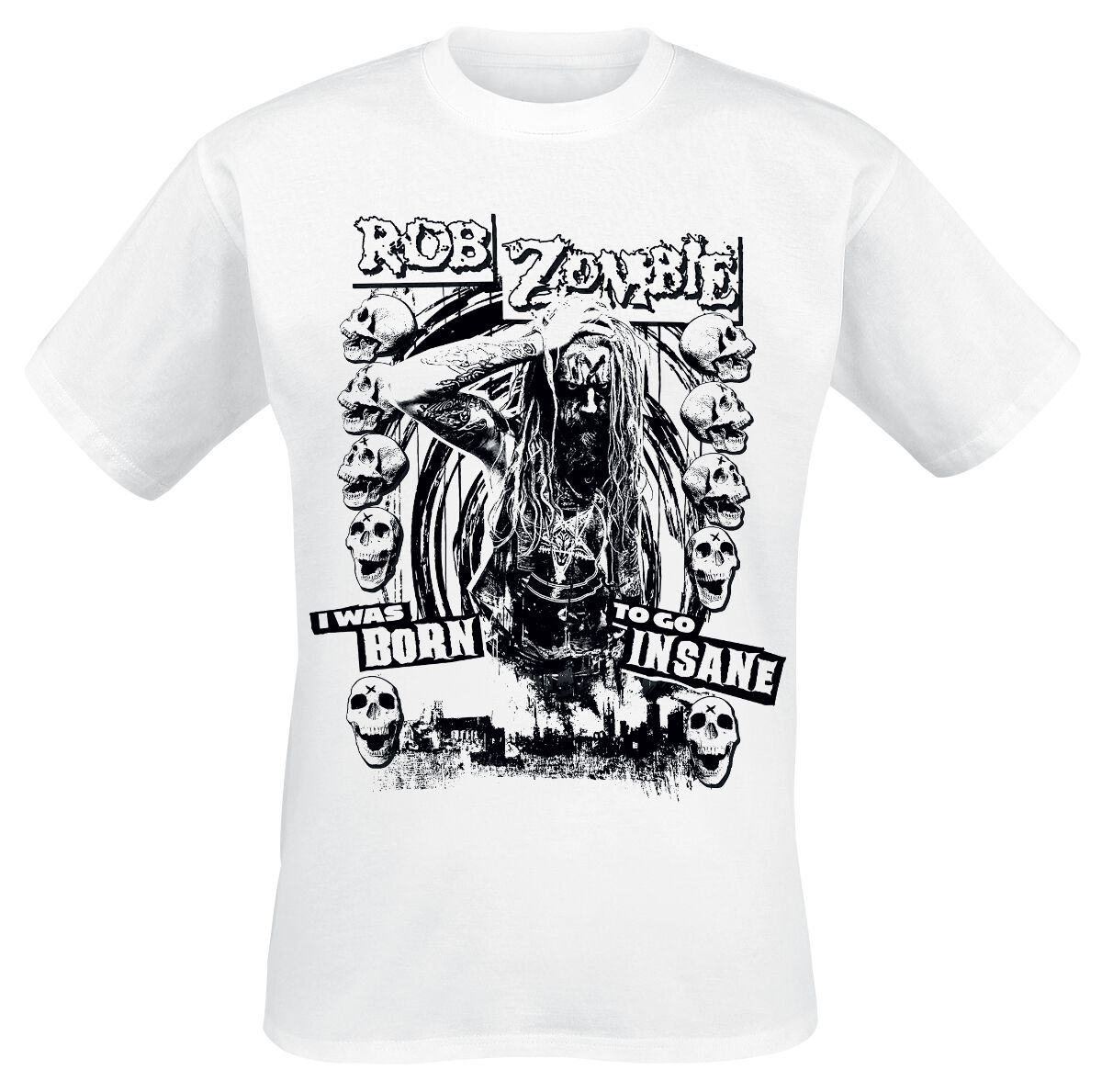 Image of Rob Zombie Born To Go Insane T-Shirt weiß