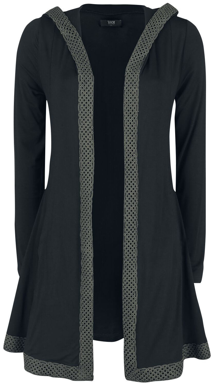 Black Premium by EMP Cardigan - Cardigan mit Kapuze und Knoten-Borte - S bis 5XL - für Damen - Größe XL - schwarz