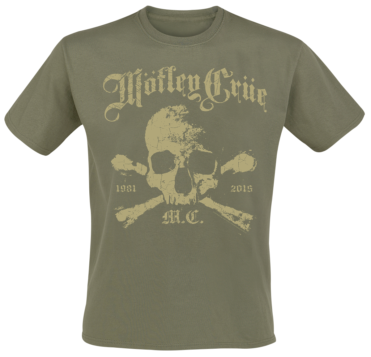 Mötley Crüe - Orbit Skull - T-Shirt - khaki