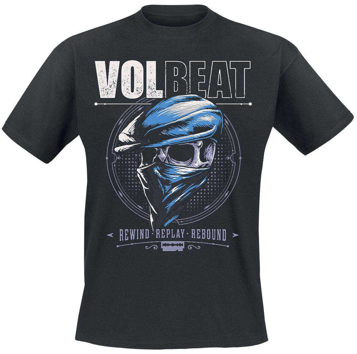 Image of Volbeat Bandana Skull T-Shirt schwarz