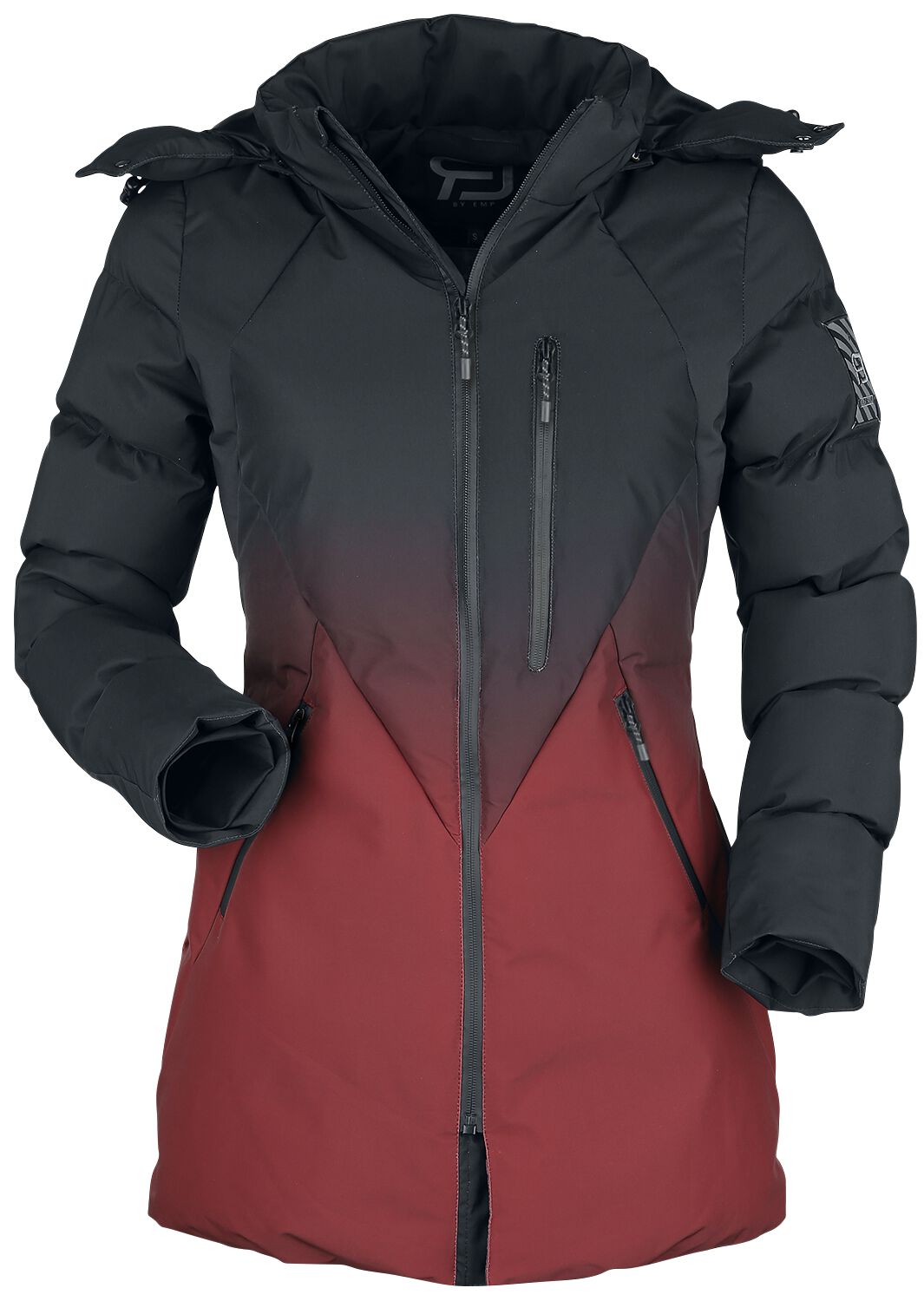 Übergangsjacke für Damen  schwarz/rot Winterjacke mit schwarz- rotem Farbverlauf von RED by EMP