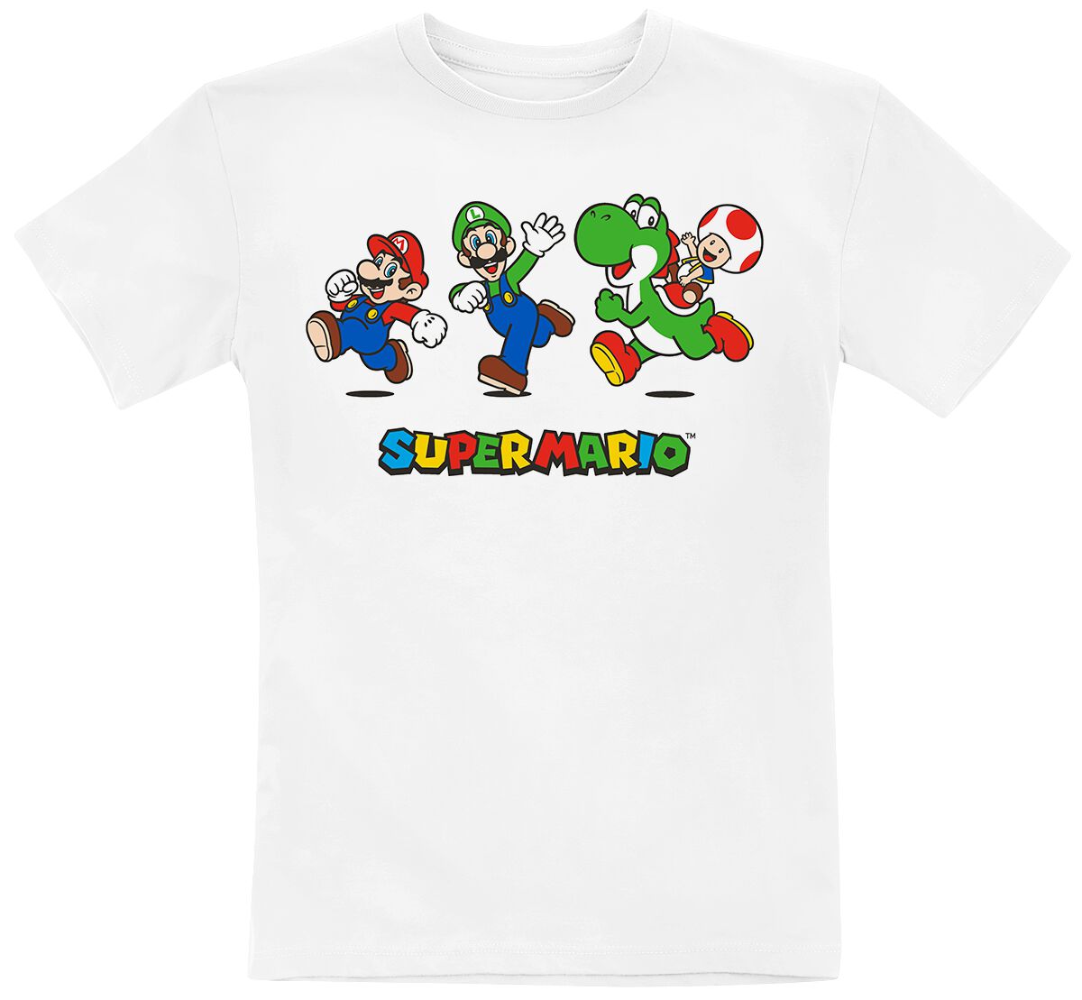 Super Mario - Gaming T-Shirt für Kleinkinder - Kids - Running - für Mädchen & Jungen - weiß