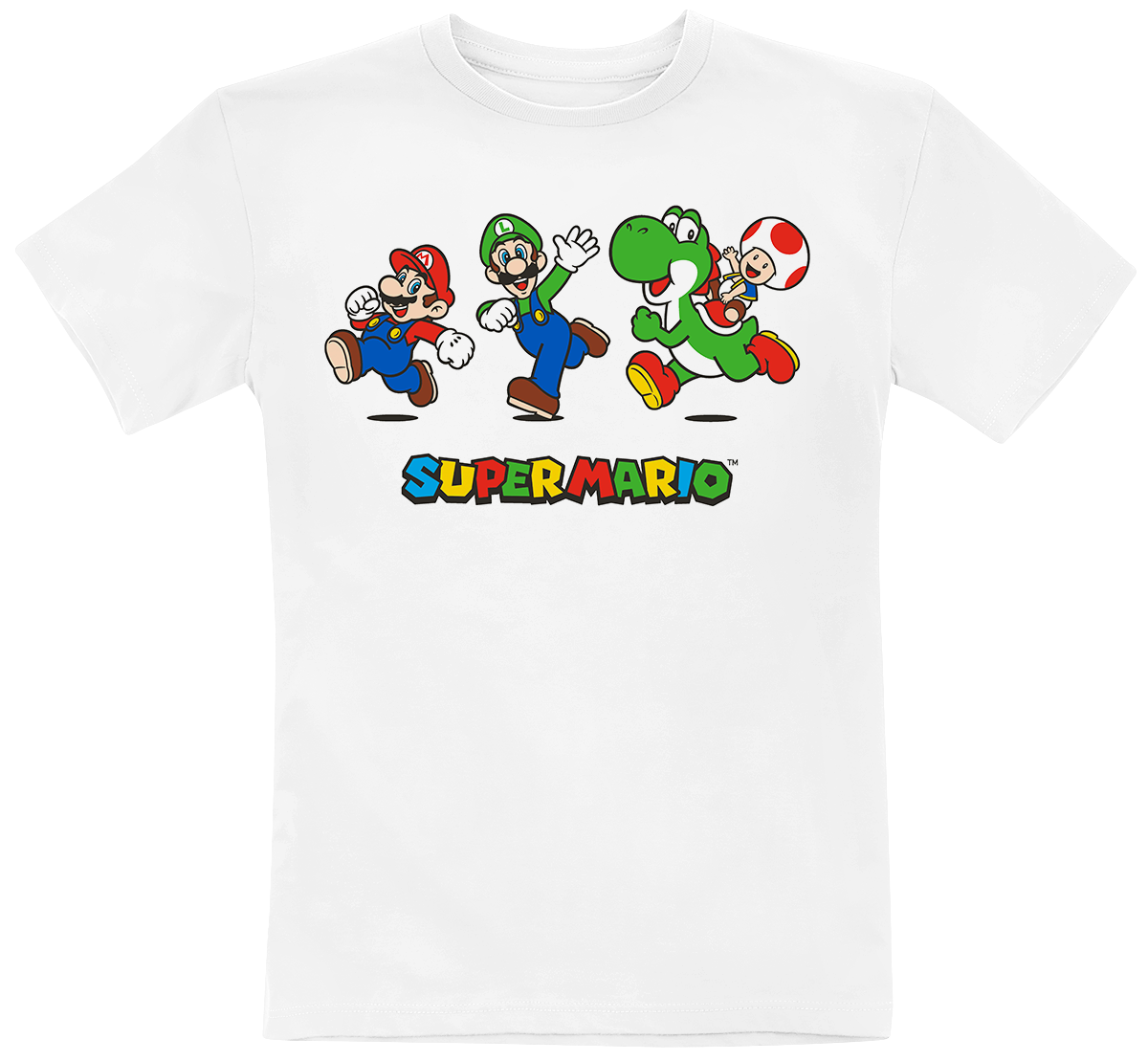 Super Mario - Kids - Running - T-Shirt - weiß