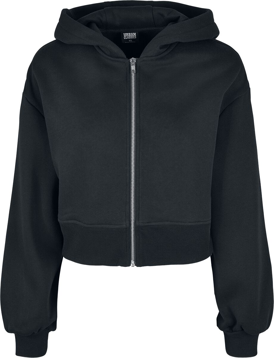 Urban Classics Kapuzenjacke - Ladies Short Oversized Zip Jacket - L - für Damen - Größe L - schwarz