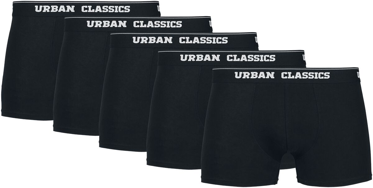 Urban Classics Boxershort - Organic Boxer Shorts 5-Pack - S bis XXL - für Männer - Größe S - schwarz