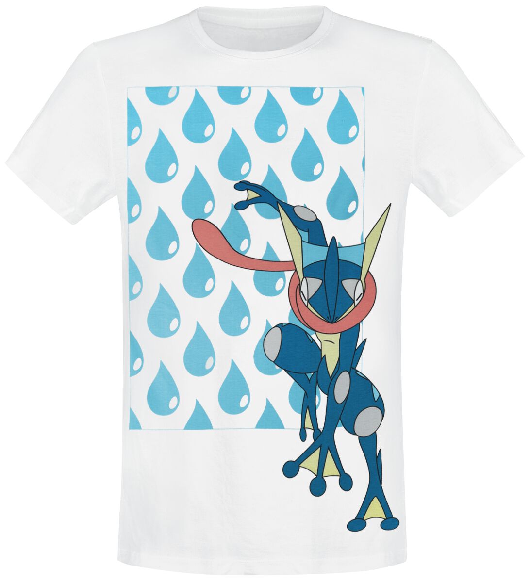 Pokémon – Gaming T-Shirt – Greninja Water Drop – S bis XXL – für Männer – Größe L – weiß