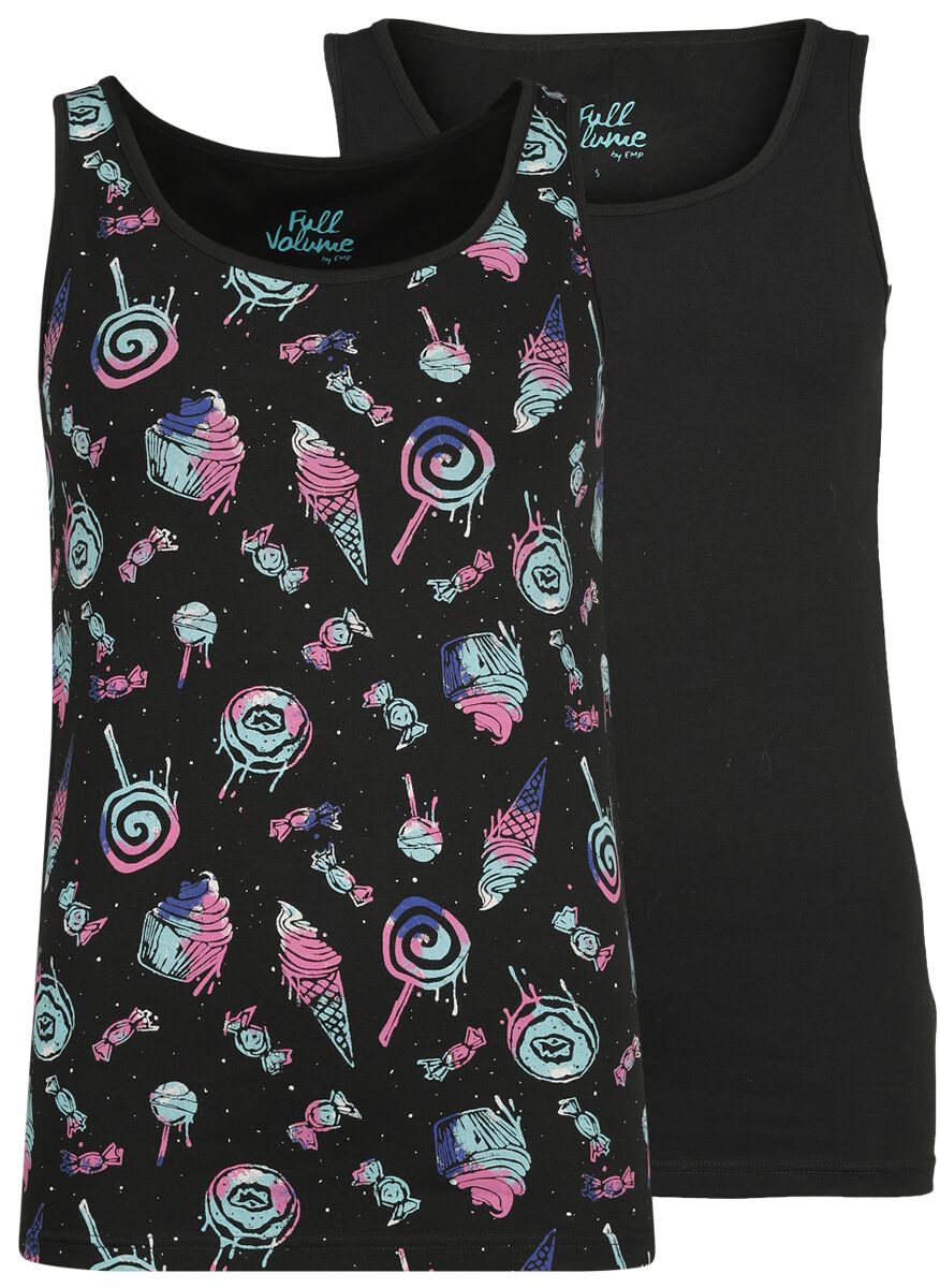 Full Volume by EMP Double Pack Tops with Candy Print Top multicolor in XXL