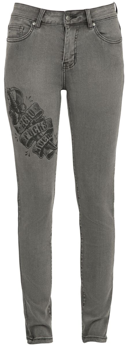 Rock Rebel by EMP - Rock Jeans - EMP Street Crafted Design Collection - Skarlett - W27L30 bis W34L32 - für Damen - Größe W30L32 - grau