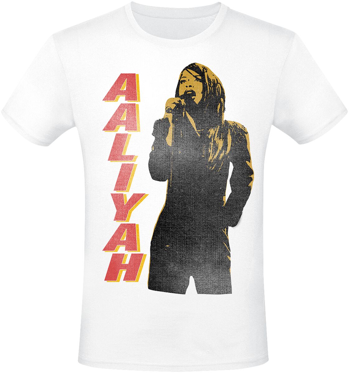 Aaliyah Singing T-Shirt weiß in 3XL