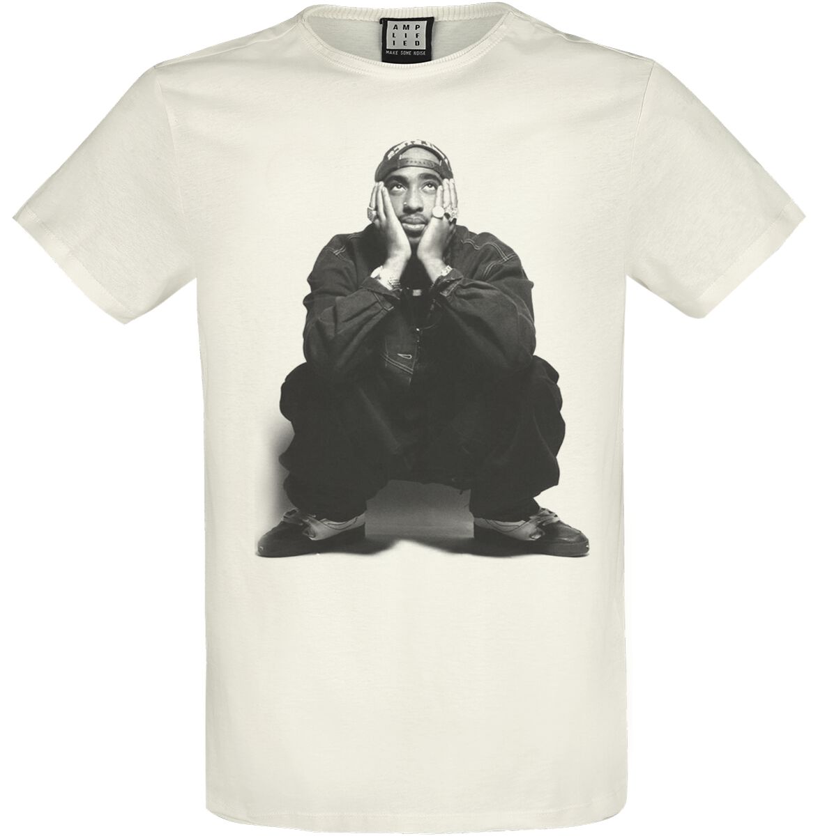 Tupac Shakur T-Shirt - Amplified Collection - Contemplation - S bis XXL - für Männer - Größe S - altweiß  - Lizenziertes Merchandise!