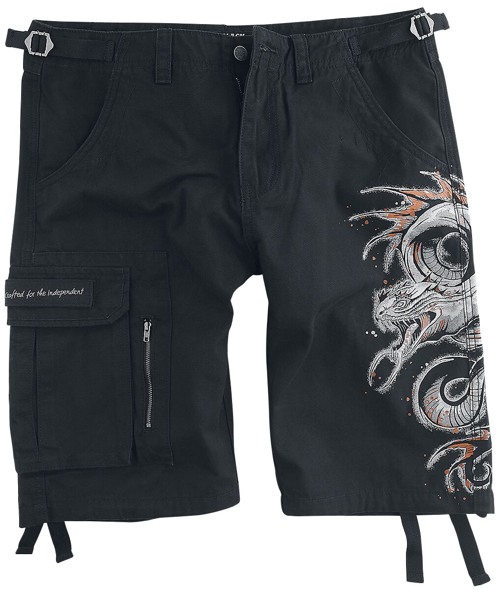 Black Premium by EMP Short - Shorts with Dragon Print - S bis XXL - für Männer - Größe M - schwarz