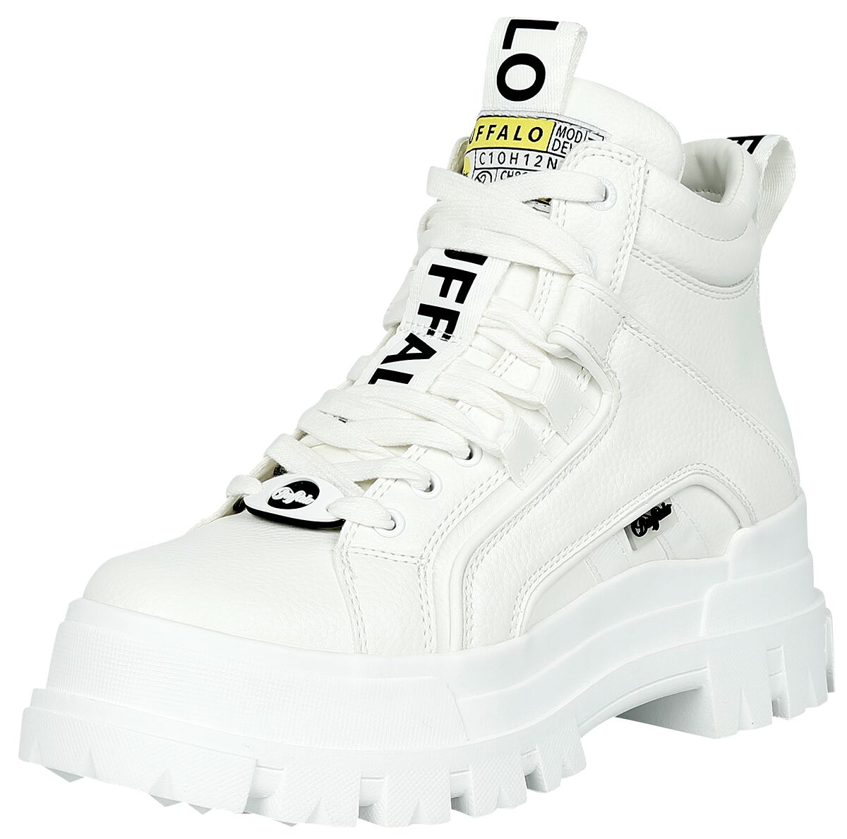 Buffalo Sneaker high - Aspha NC Mid Vegan Nappa - EU36 bis EU41 - für Damen - Größe EU38 - weiß