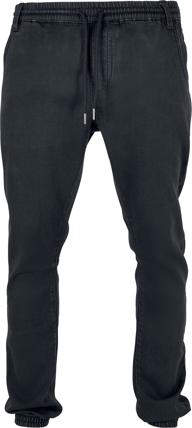 Urban Classics Trainingshose - Knitted Denim Jogpants - M bis 3XL - für Männer - Größe 3XL - schwarz