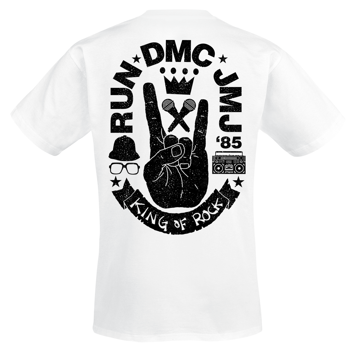 Run DMC T-Shirt - King of Rock Hand - S bis XXL - für Männer - Größe XXL - weiß  - Lizenziertes Merchandise!