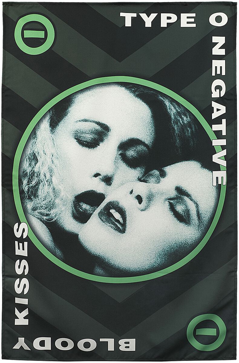 Type O Negative - Bloody Kisses - Flagge - grau|schwarz|weiß