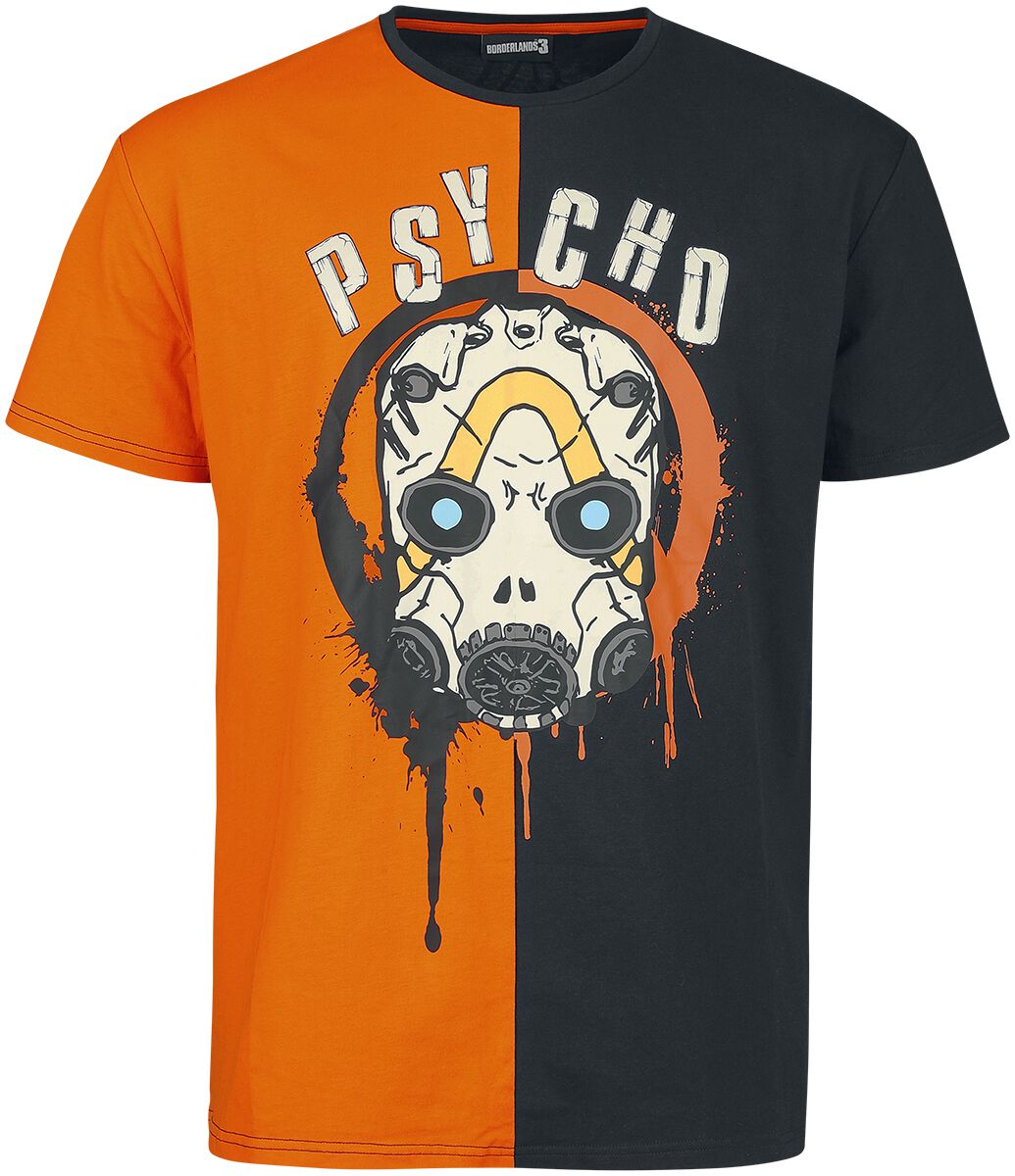 Borderlands - Gaming T-Shirt - Psycho - S bis M - für Männer - Größe S - schwarz/orange  - EMP exklusives Merchandise!