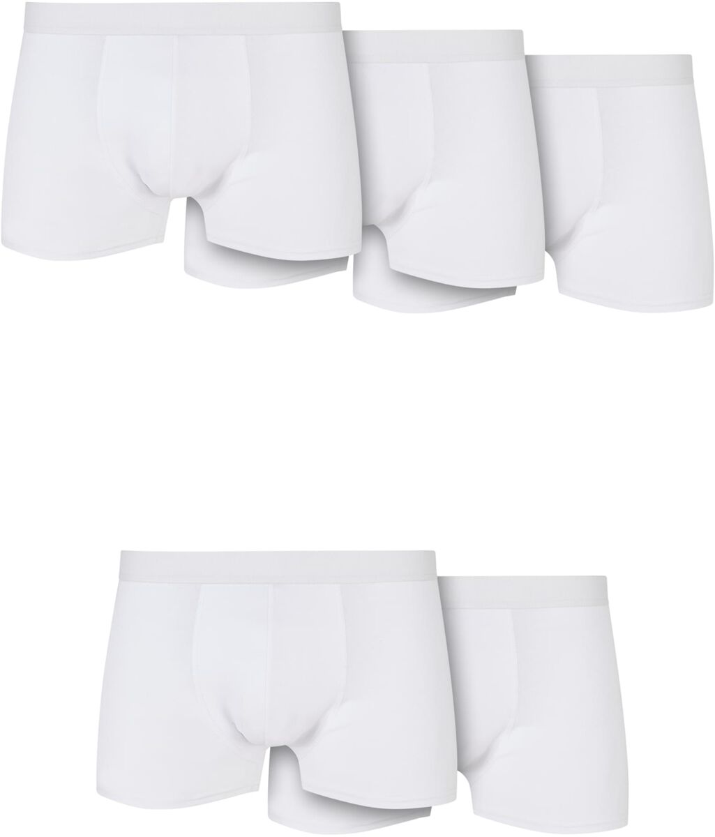 Urban Classics Boxershort - Solid Organic Cotton Boxer Shorts 5-Pack - S bis XL - für Männer - Größe S - weiß