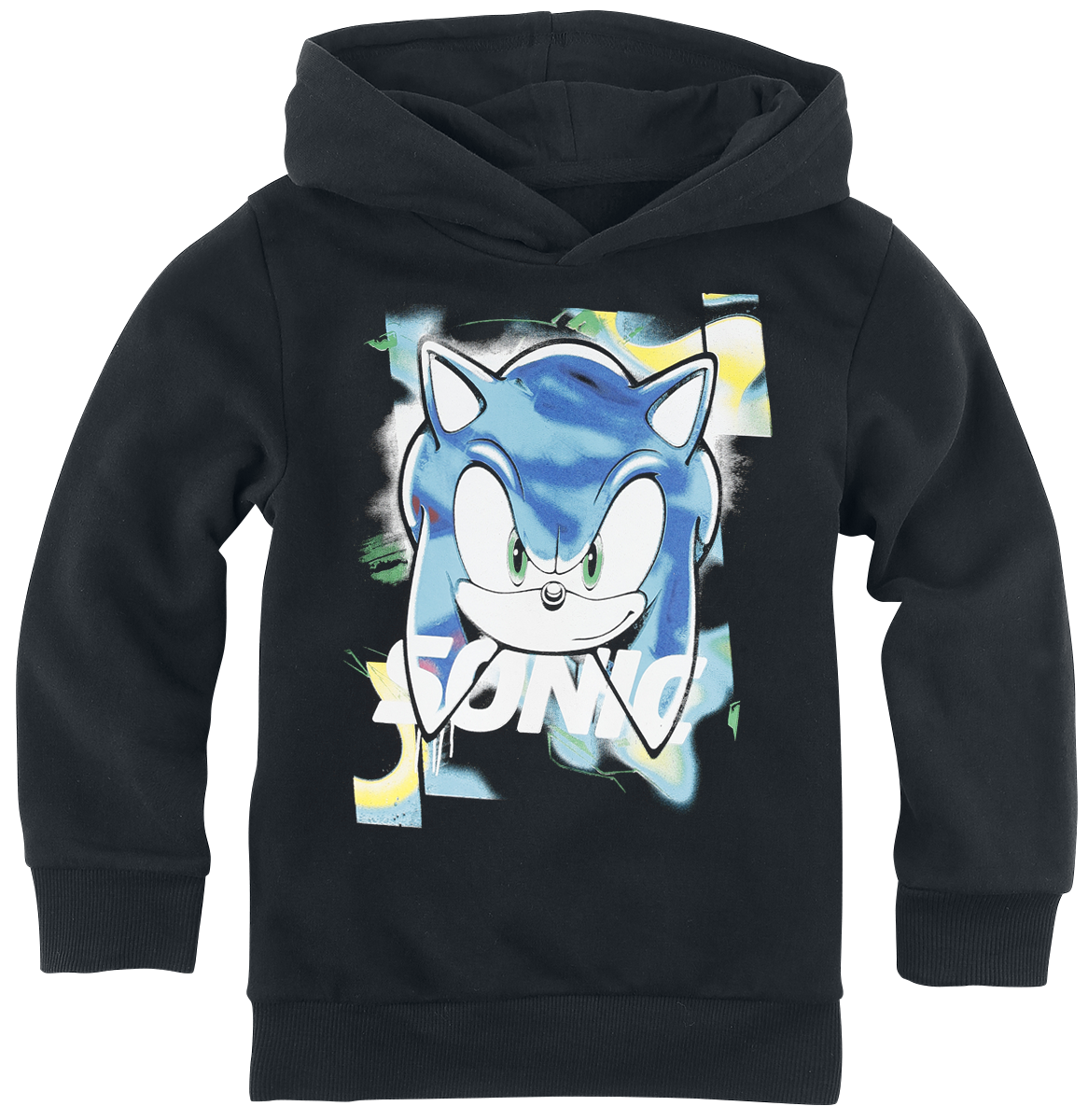 Sonic The Hedgehog - Kids - Sonic Face - Kapuzenpullover - schwarz - EMP Exklusiv!