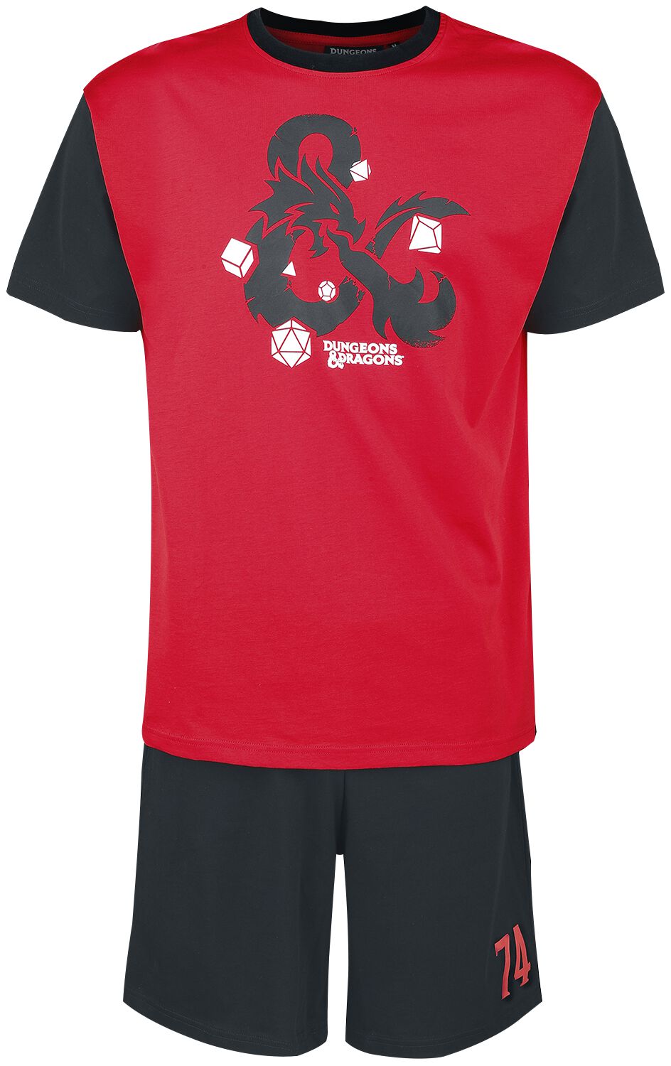 Dungeons and Dragons - Gaming Schlafanzug - CARPE DM - S - für Männer - Größe S - schwarz/rot  - EMP exklusives Merchandise!